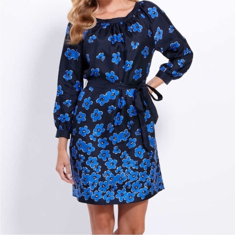 NWT Vineyard Vines Atlantic Floral Dress 100% Silk Size 0